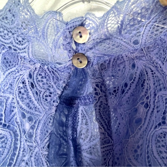 Free People Intimately Day Dream Floral Lace Mini Dress Periwinkle Blue Size S - Picture 9 of 14